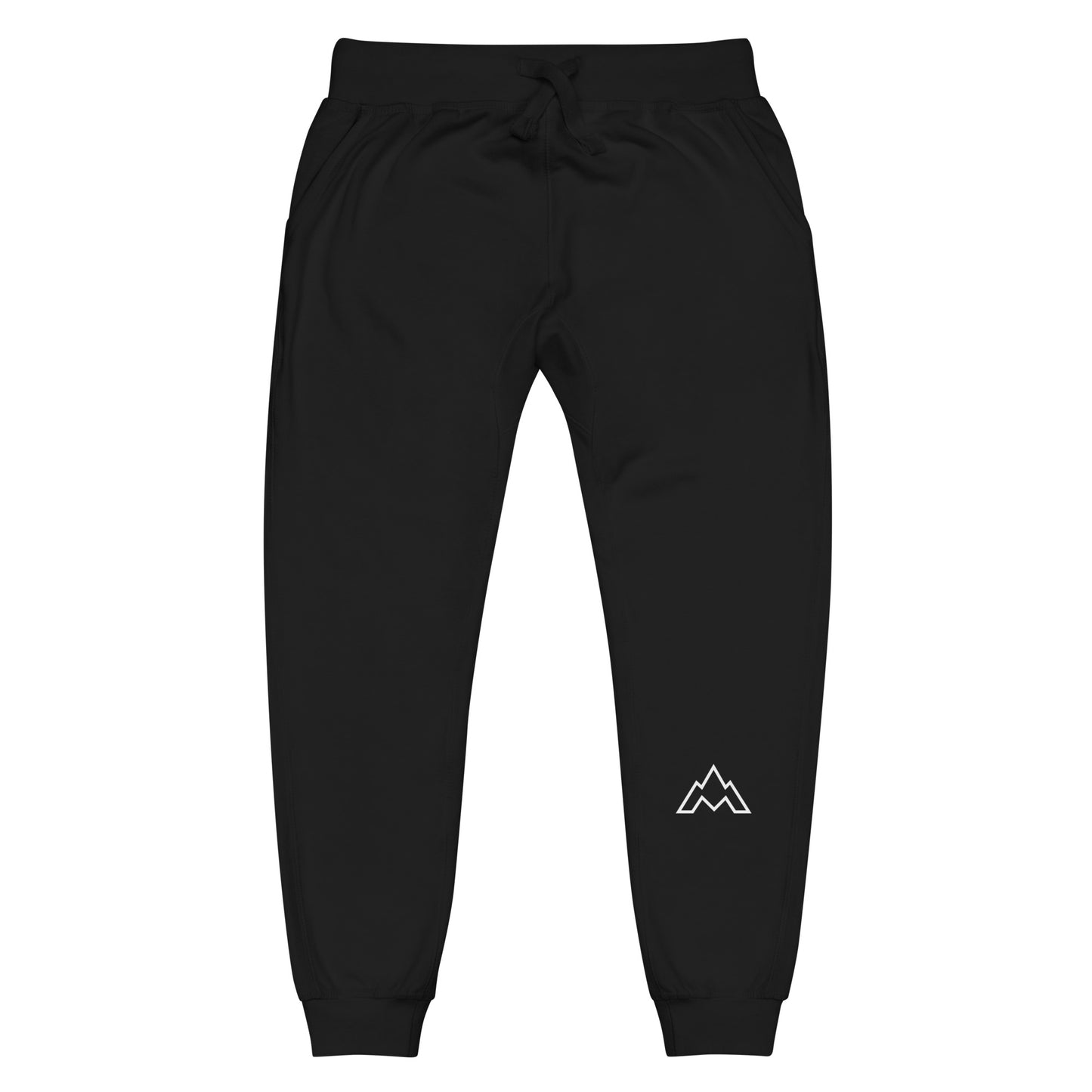 White Logo Unisex Fleece Sweatpants