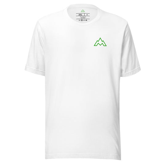 Green AM Logo White Unisex Tee