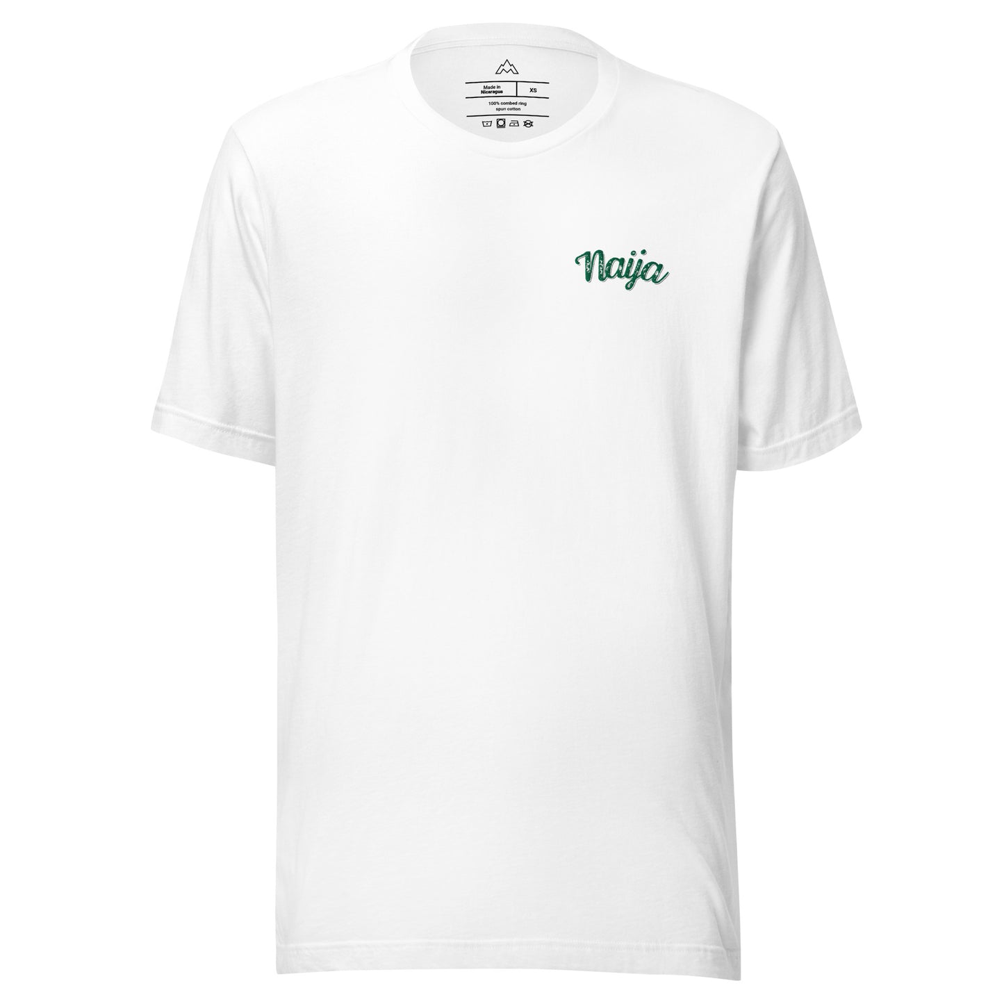 Naija Embroidered Pocket Badge Unisex Tee - White