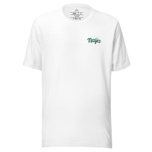 Naija Embroidered Pocket Badge Unisex Tee - White